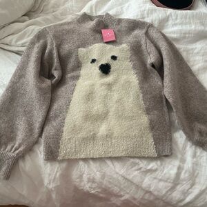 kate spade Beige and Cream Bear Sweater